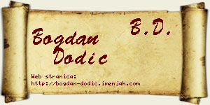 Bogdan Dodić vizit kartica